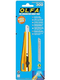 Нож OLFA | OL-300 | выдвижное лезвие с фиксатором | лезвие 9 мм