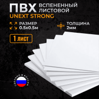 Пластик листовой Unext Strong 2мм 0,5 х0,5 м