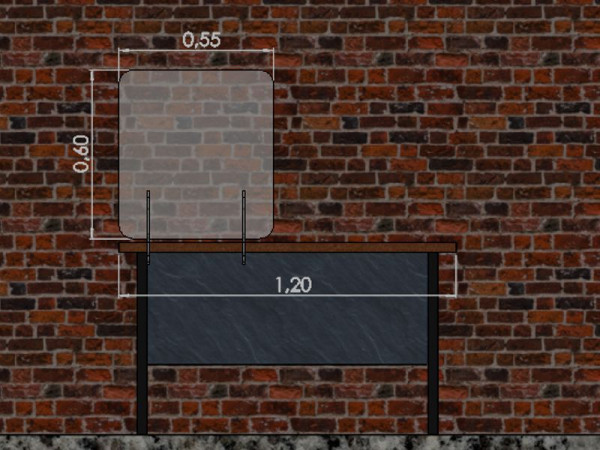 Защитный экран прозрачный 2 мм  550 x 600