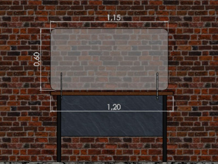 защитный экран прозрачный 4 мм  1150 x 600