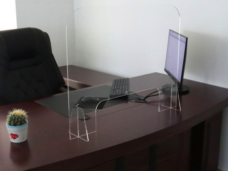 мобильный барьер из оргстекла os-1000 / 800 с широким окошком