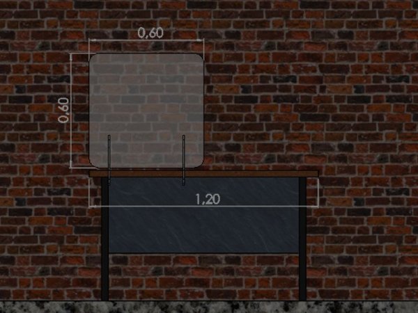 Защитные экраны с креплением 2 мм 600 x 600