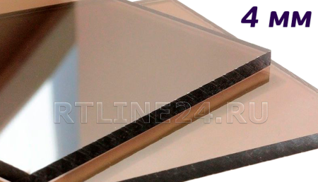 Монолитный поликарбонат серый бронзовый ECOVICE 4мм лист 2,05х3,05 м