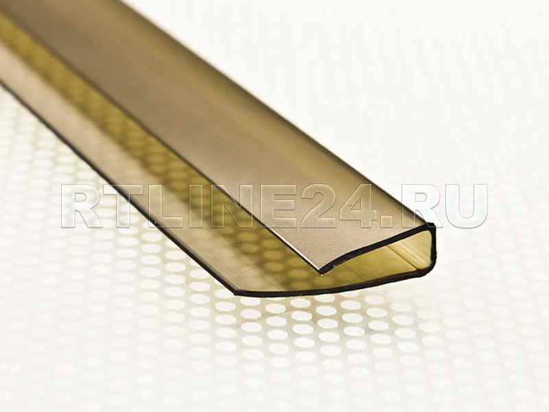 Торцевой бронзовый профиль для поликарбоната 4 мм / 2,1 м