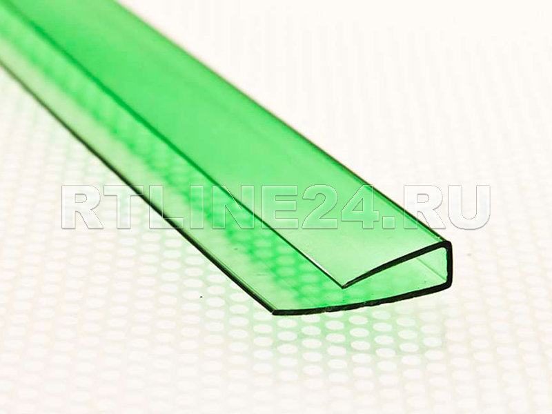 Торцевой зеленый профиль для поликарбоната 4 мм / 2,1 м