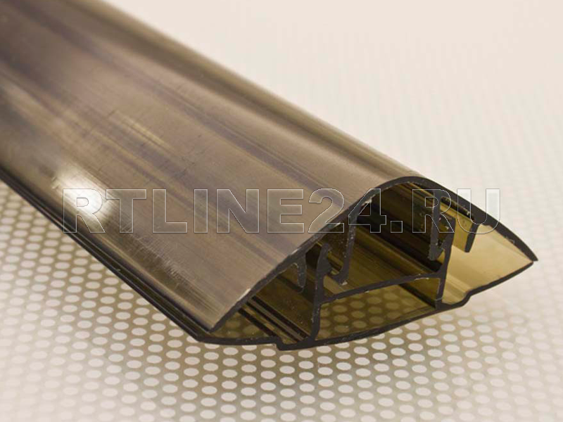 Стыковочный бронзовый разъемный профиль для поликарбоната 6 - 10 мм / 6 м