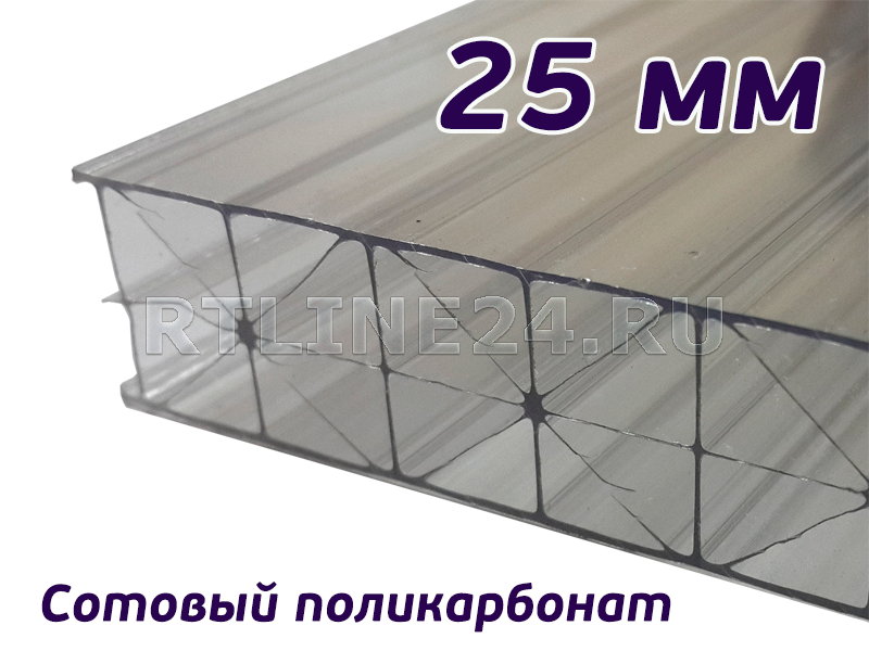 Прозрачный поликарбонат / Novattro / 25 мм / 12,00 х 2,10 м (3,5)