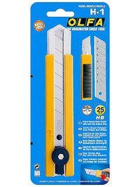 Нож OLFA | OL-H-1 | выдвижное лезвие с резиновыми накладками | лезвие 25мм